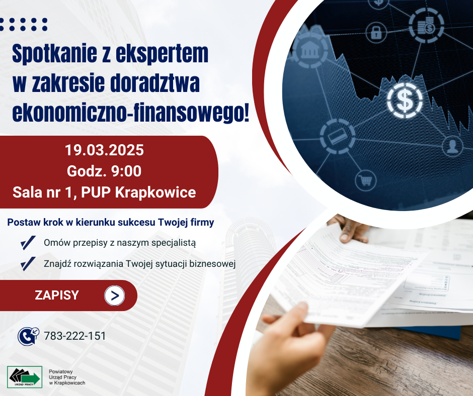 Zdjęcie artykułu Spotkanie z ekspertem w zakresie doradztwa ekonomiczno-finansowego!
