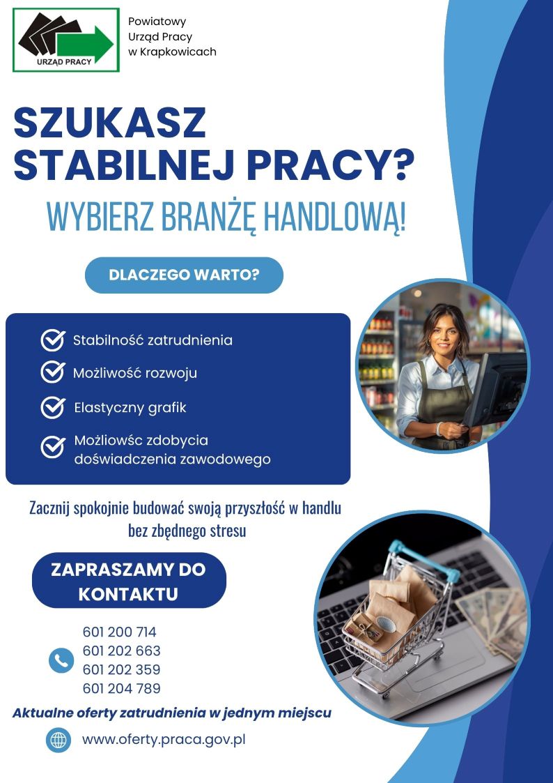 Obrazek dla: Szukasz pracy w handlu? Zapraszamy do nas po informacje!